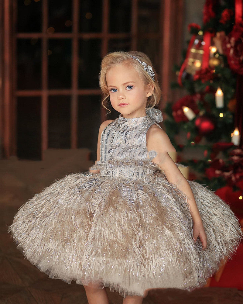 Girls 1 Year Wedding Flower Dress